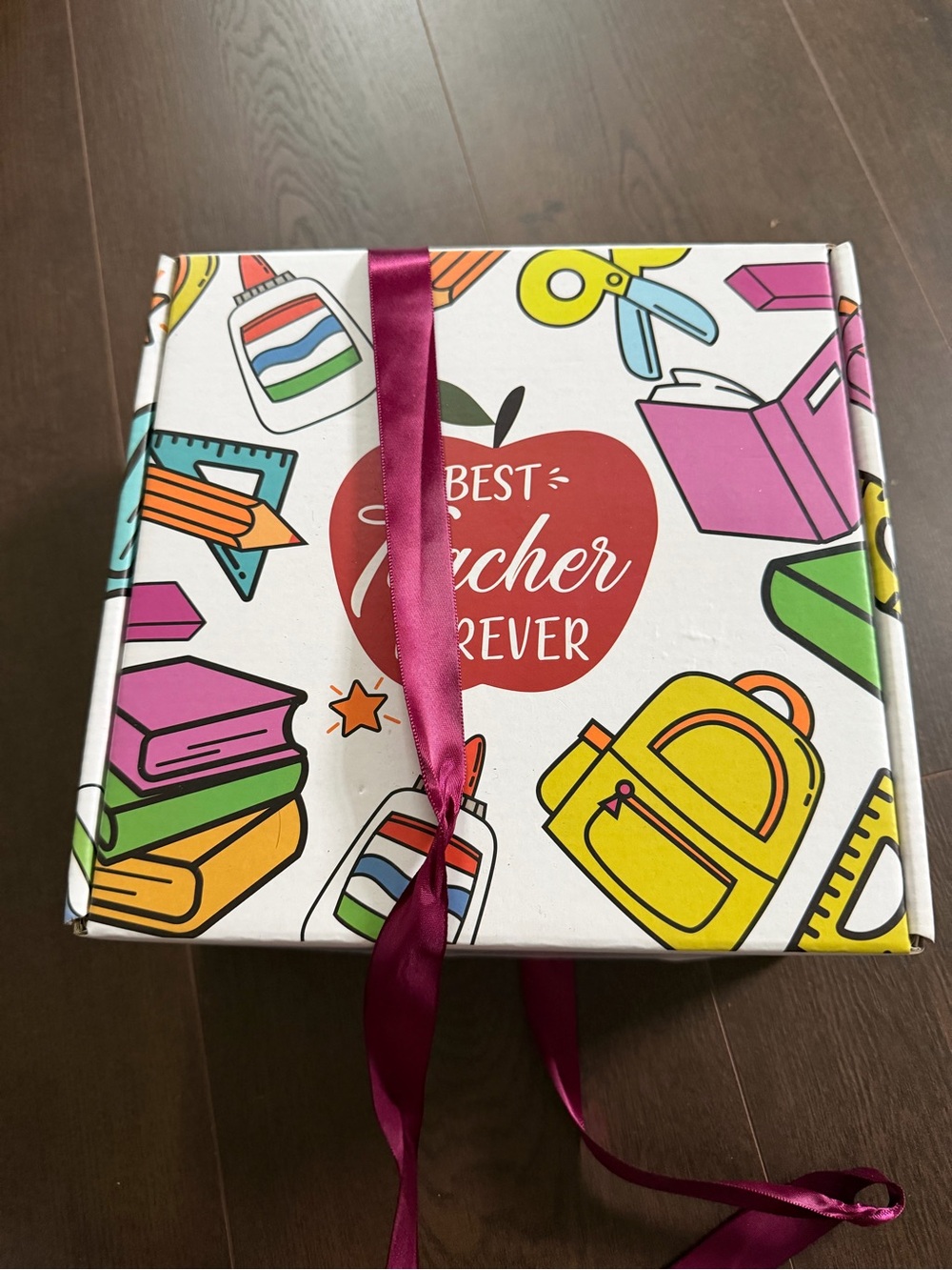 Best Teacher Forever Gift Box - White Multicolor Design